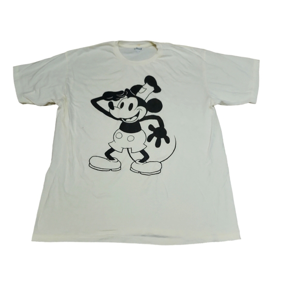 Mickey‎ Mouse Disney Cream Colored T-shirt Size Medium - Picture 1 of 4